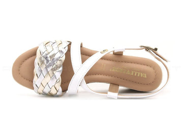 Valleverde sandali con fascia intrecciata donna bianco