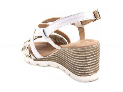 Valleverde sandali con fascia intrecciata donna bianco