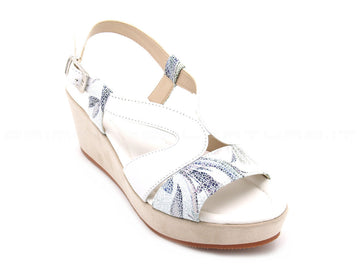 Valleverde sandali con zeppa comoda donna bianco