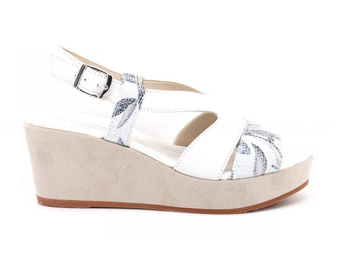 Valleverde sandali con zeppa comoda donna bianco