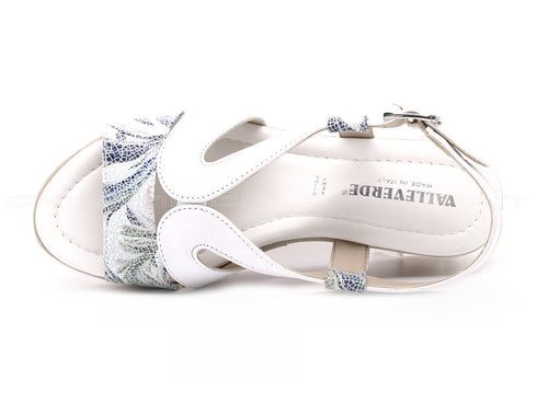Valleverde sandali con zeppa comoda donna bianco