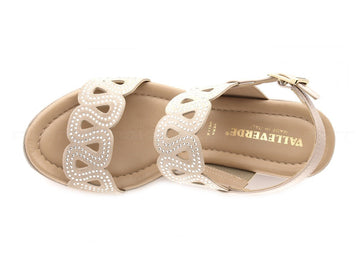 Valleverde sandali con zeppa comoda donna beige