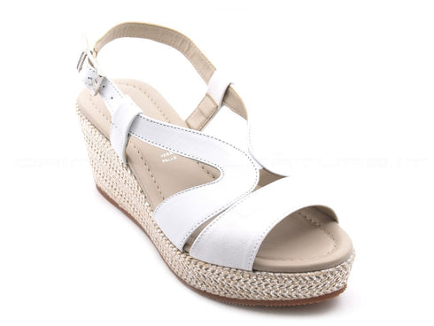 Valleverde sandali con zeppa media donna bianco