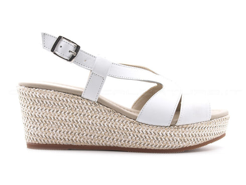 Valleverde sandali con zeppa media donna bianco