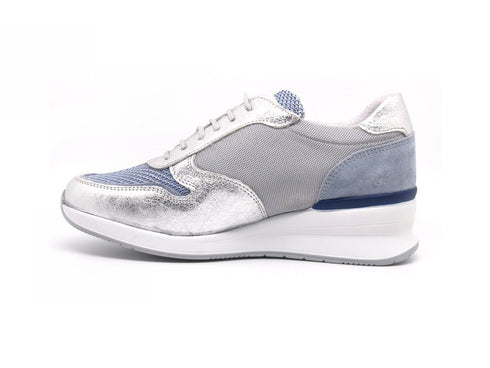 Valleverde sneakers stringate donna argento