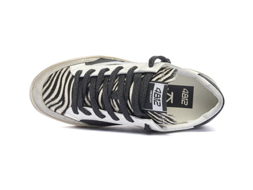4B12 Kyle Scarpe Made in Italy Donna Animalier Zebra Tomaia Pelle