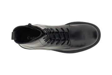 CafèNoir Women's Essential Combat Boots in Black Leather