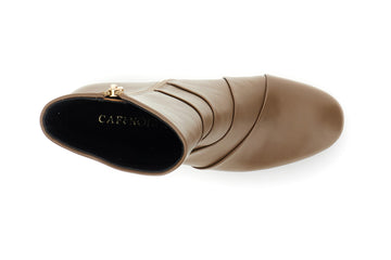 CafèNoir Women's Taupe Draped Leather Boots