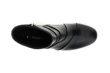 CafèNoir Black Boots with Asymmetric Draping