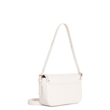 CafèNoir Saffiano Leather Shoulder Bag with Metallic Details