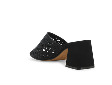 Melluso Women's Elegant Slipper with Rhinestone Comfortable Heel Suede