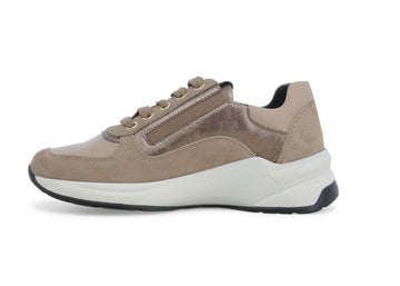 Melluso Lace-up Sneakers with Zip Leather Upper