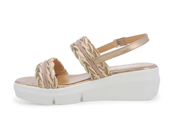 Melluso Donna Sandali Tessuto R80115-233211 Beige