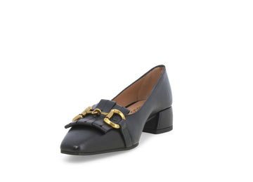 Melluso Pointed Toe Pump with Clamp and Fringe Leather Upper