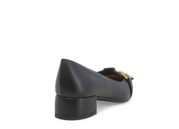 Melluso Pointed Toe Pump with Clamp and Fringe Leather Upper