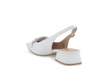 Melluso Comfortable Women's Slingback with Fringe White Leather