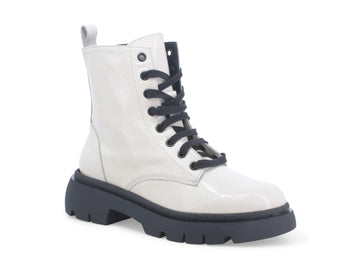 Melluso Fashion Combat Boots Shiny Leather Upper