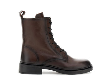 CafèNoir Anfibi Stringati Donna in Pelle Martellata Testa Moro c1ge1002_m012