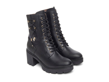Nero Giardini Winter Combat Boots High Heel Leather Upper