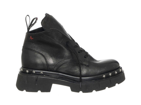 Gio+ CORA08 Anfibi Made in Italy Suola Platform Tomaia Pelle Nera 