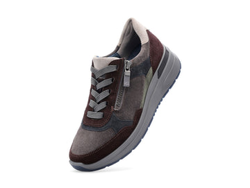 Ara Garda Comfort Lace-Up Shoes with Zip Suede Leather Upper