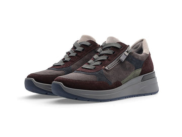 Ara Garda Comfort Lace-Up Shoes with Zip Suede Leather Upper
