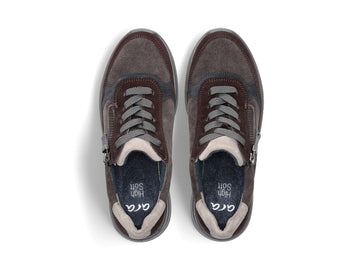 Ara Garda Comfort Lace-Up Shoes with Zip Suede Leather Upper