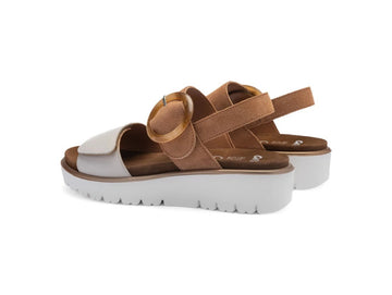 Ara Women's Sandal Bilbao Cream and Caramel with HighSoft Technology
