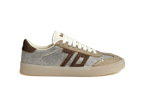Back 70 Glam Strass Shiny Donna Sneakers Stile e Comfort  Argento