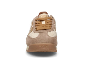 Back 70 Sneaker Jogger in Suede and Structured Fabric Beige