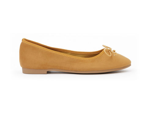Francesco Milano Ballerine in Camoscio con Fiocco Giallo C03