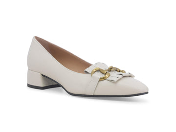 Melluso Pointed Toe Ballerinas with Clamp and Fringe Leather Upper