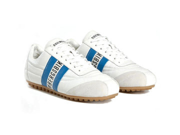 Bikkembergs Sneaker Uomo Soccer Bianca con Fascia Blu