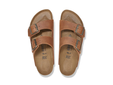 Birkenstock Women's Arizona Oiled Nubuck Leather Sandals Cognac