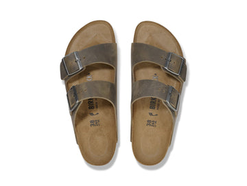 Birkenstock Men's Arizona Sandals in Faded Khaki Oiled Nubuck Leather