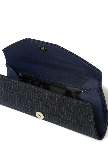Melluso Pochette da Cerimonia in Tessuto Blu Galassia