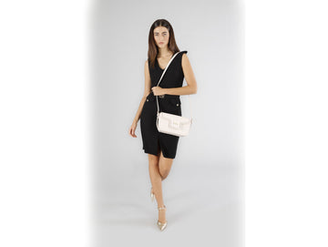 CafèNoir Saffiano Leather Shoulder Bag with Metallic Details