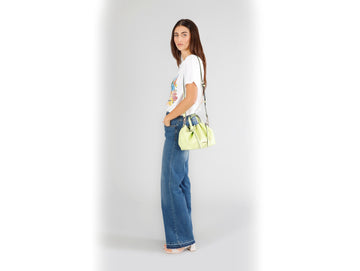 CafèNoir Mini Borsa a Secchiello Verde Lime con Pochette