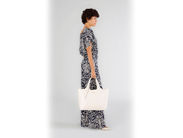 CafèNoir Shopping Bag con Cuciture Decorative