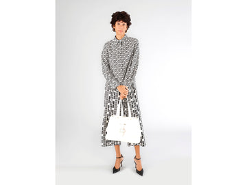 CafèNoir White Shopping Bag with Braided Loop