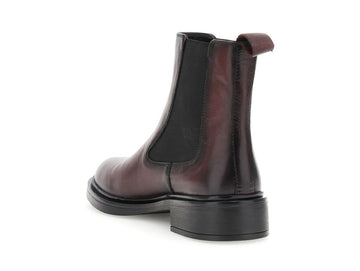 CafèNoir Women's Chelsea Boots in Burgundy Leather