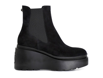 CafèNoir Stivaletti Chelsea con Zeppa Tomaia Pelle Scamosciata Nera C1HB6101-N001