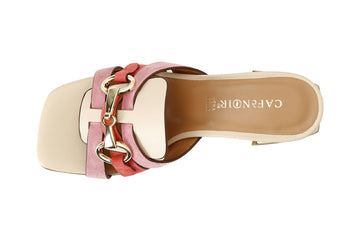 CafèNoir Slippers with Shaped Heel Multicolor Leather Upper