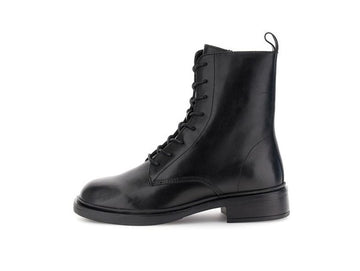 CafèNoir Women's Essential Combat Boots in Black Leather
