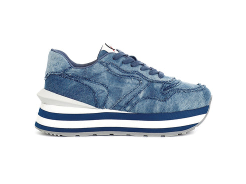 CafèNoir donna sneakers in tessuto sfrangiata tacco medio
