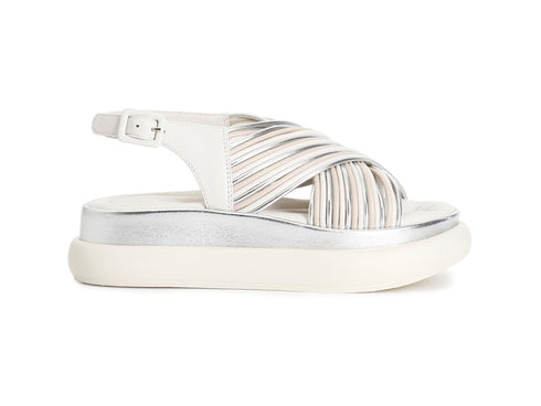 CafèNoir Sandalo Donna Platform Multi Argento con Fasce Incrociate C1HB2090-L003