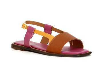 CafèNoir Summer Flat Sandals with Multi Leather Upper Band