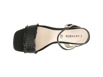 CafèNoir Sandalo Donna con Tacco Medio e Fascia Intrecciata Pelle