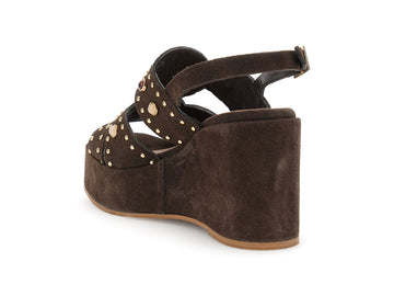 CafèNoir Sandali Camoscio Marrone - Dettaglio laterale C1GA6921M012