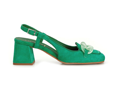 CafèNoir Décolleté Casual-Chic Tallone Aperto tomaia Camoscio verde C1EL5050-G001